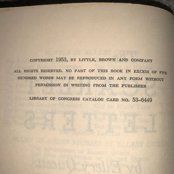 The Scarlet Letters by Ellery Queen (1953 Hardcover DJ) Book Club Edition - Picture 5 of 9